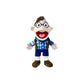 Jeffy Blue Dress Plush Puppet for Kids – 15.7-Inch Interactive Toy with Glasses and Suspenders